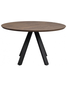 rowico home rundt spisebord i moderne design af egetræ plankebord 130 2