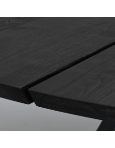 rowico home rundt spisebord i moderne design af egetræ plankebord 150 sort 2