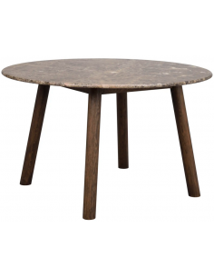 rowico home rundt spisebord i moderne design af egetræ marmor