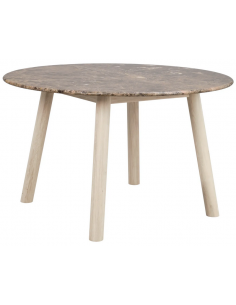 rowico home rundt spisebord i moderne design af egetræ marmor
