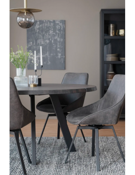 rowico home rundt spisebord i moderne design af egetræ plankebord 160