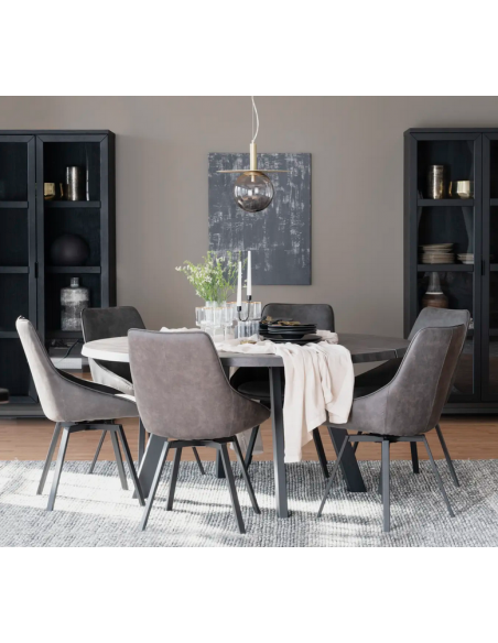 rowico home rundt spisebord i moderne design af egetræ plankebord 160