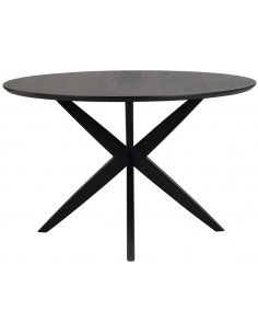 rowico home rundt spisebord i moderne design af egetræ 120 sort 2