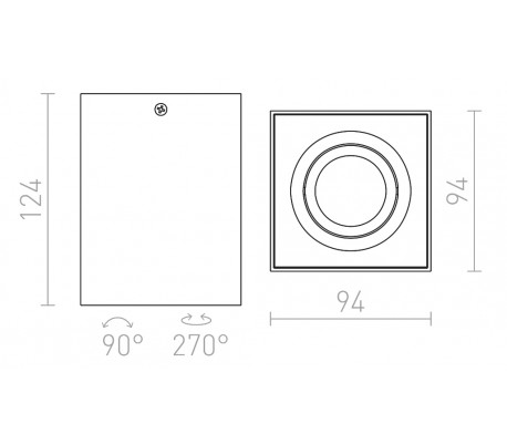 VADE SQ Påbygningsspot GU10 - Hvid/Sort VADE SQ Påbygningsspot GU10 - Hvid/Sort
