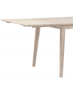 rowico home spisebord i moderne design af egetræ plankebord tillægsplade