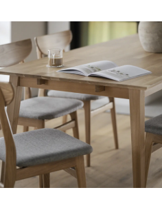 rowico home spisebord i moderne design af egetræ plankebord tillægsplade 2