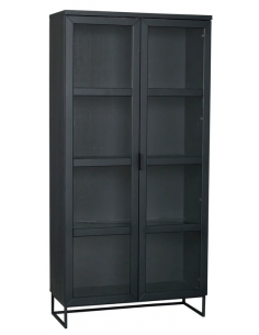 rowico home vitrine vitrineskab egetræ moderne eg sort