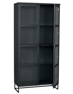 rowico home vitrine vitrineskab egetræ moderne eg sort 2