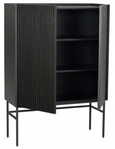 rowico home vitrine vitrineskab egetræ moderne eg sort 2