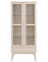 Rowico Filippa vitrineskab i egetræ finér og glas H185 x B82 cm - White wash