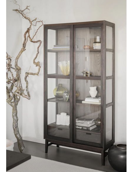 rowico home vitrine vitrineskab egetræ moderne eg