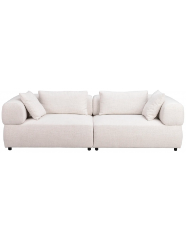 sofa til 3 personer i lys beige stof komfortabel design