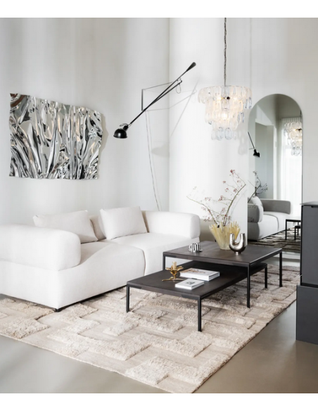 sofa til 3 personer i lys beige stof komfortabel design