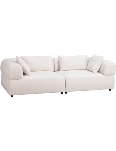 sofa til 3 personer i lys beige stof komfortabel design 2