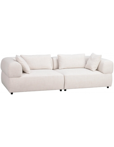 sofa til 3 personer i lys beige stof komfortabel design