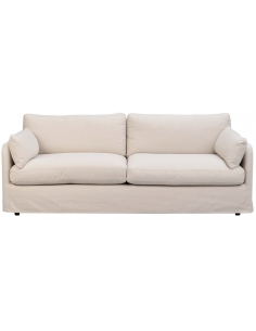 sofa til 3 personer i lys beige stof komfortabel design 2