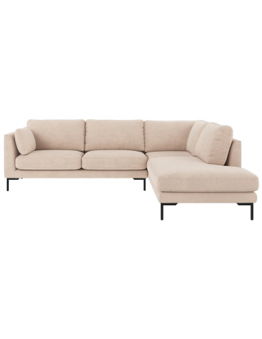 chaiselong sofa til 3 personer i lys beige stof komfortabel design chaiselongsofa