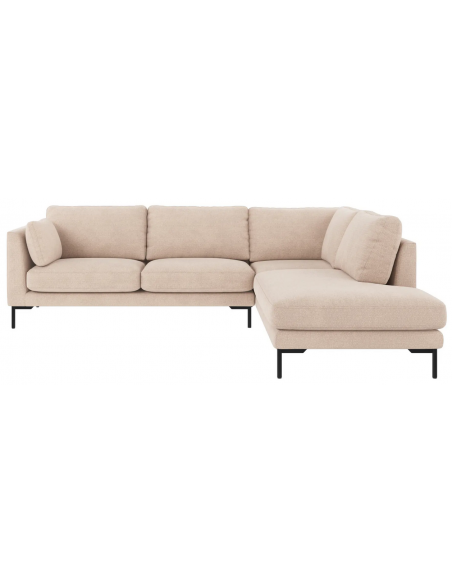 chaiselong sofa til 3 personer i lys beige stof komfortabel design chaiselongsofa