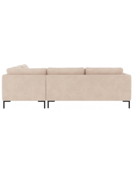 chaiselong sofa til 3 personer i lys beige stof komfortabel design chaiselongsofa