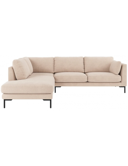 chaiselong sofa til 3 personer i lys beige stof komfortabel design chaiselongsofa