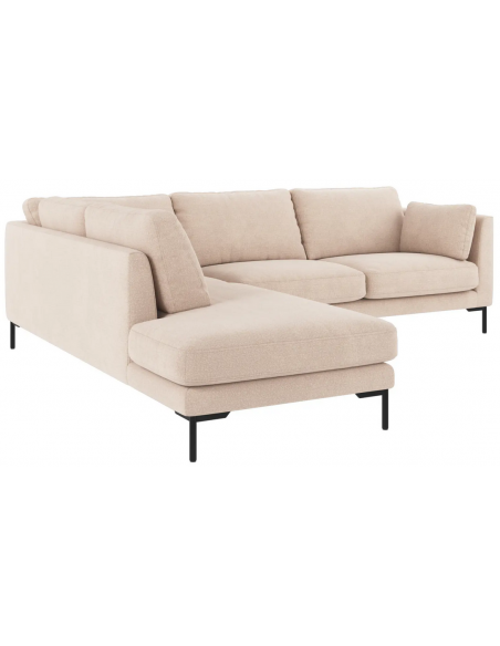 chaiselong sofa til 3 personer i lys beige stof komfortabel design chaiselongsofa