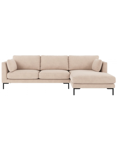 chaiselong sofa til 3 personer i lys beige stof komfortabel design chaiselongsofa