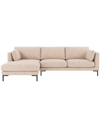 chaiselong sofa til 3 personer i lys beige stof komfortabel design chaiselongsofa