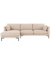 Rowico Corwin venstrevendt chaiselong sofa i polyester 270 x 160 cm - Sort/Lys beige