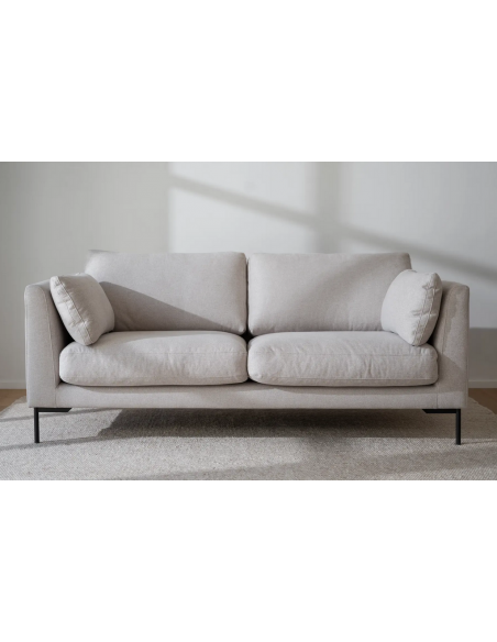 sofa til 2 personer i lys beige stof komfortabel design