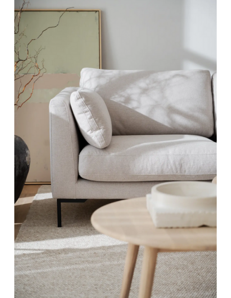 sofa til 2 personer i lys beige stof komfortabel design