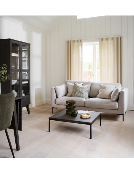 sofa til 2 personer i lys beige stof komfortabel design