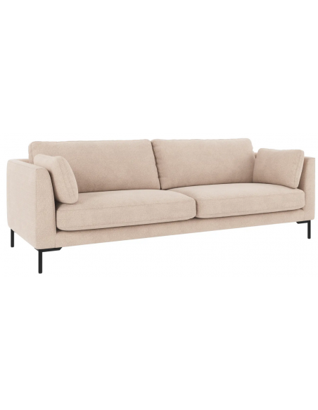 sofa til 3 personer i lys beige stof komfortabel design