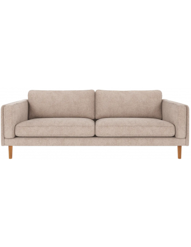 sofa til 3 personer i lys beige stof komfortabel design