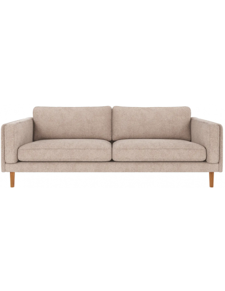 sofa til 3 personer i lys beige stof komfortabel design