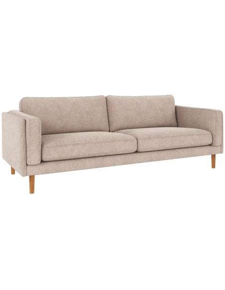 sofa til 3 personer i lys beige stof komfortabel design