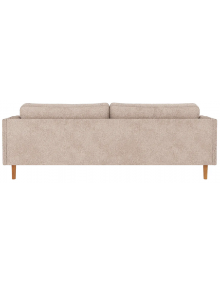 sofa til 3 personer i lys beige stof komfortabel design