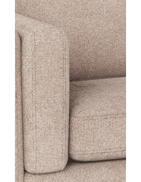 sofa til 3 personer i lys beige stof komfortabel design