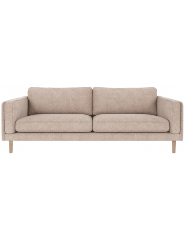 sofa til 3 personer i lys beige stof komfortabel design