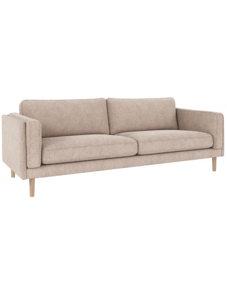 sofa til 3 personer i lys beige stof komfortabel design