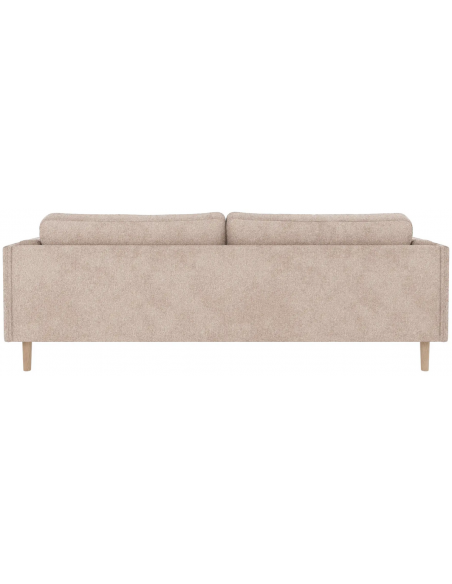 sofa til 3 personer i lys beige stof komfortabel design