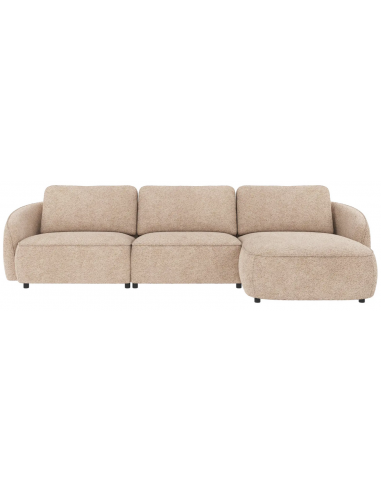 chaiselong sofa til 3 personer i lys beige stof komfortabel design chaiselongsofa