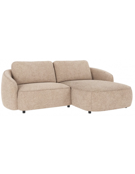 chaiselong sofa til 3 personer i lys beige stof komfortabel design chaiselongsofa