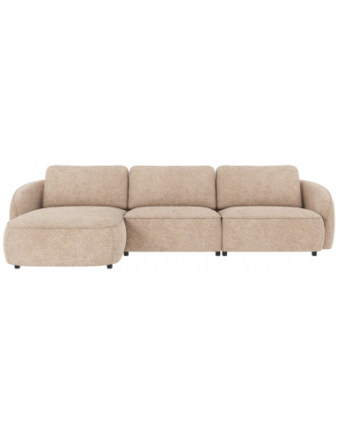 chaiselong sofa til 3 personer i lys beige stof komfortabel design chaiselongsofa