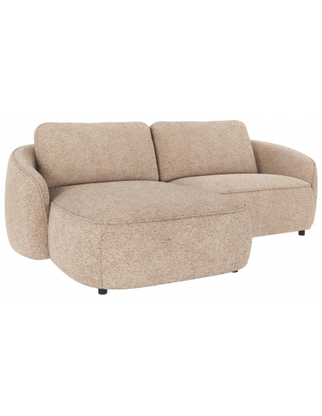 chaiselong sofa til 3 personer i lys beige stof komfortabel design chaiselongsofa