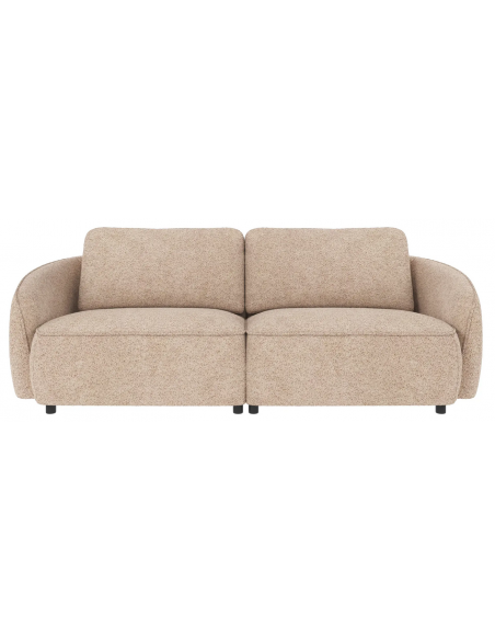 sofa til 3 personer i lys beige stof komfortabel design