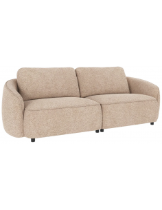 sofa til 3 personer i lys beige stof komfortabel design 2