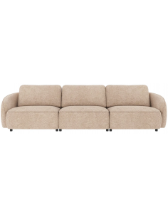 sofa til 4 personer i lys beige stof komfortabel design