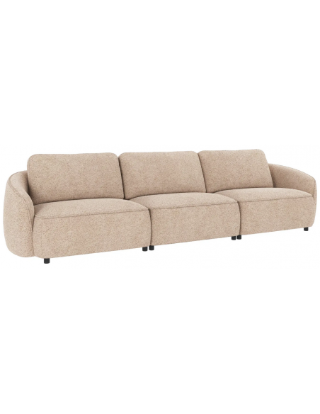 sofa til 4 personer i lys beige stof komfortabel design