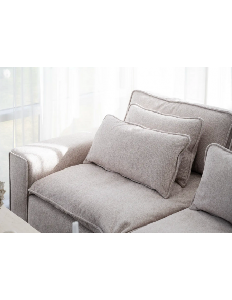 sofa til 3 personer i beige stof komfortabel design