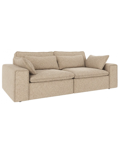 sofa til 3 personer i beige stof komfortabel design